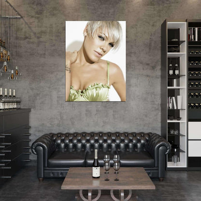 Pink Hot Portrait Beauty Pop Rock Singer Music Art Wall Art Print Poster