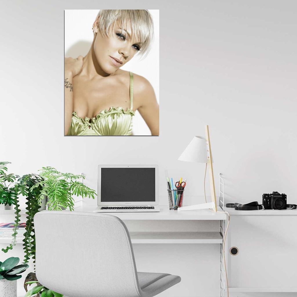 Pink Hot Portrait Beauty Pop Rock Singer Music Art Wall Art Print Poster