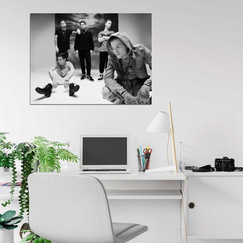 The Neighbourhood Dark Pop Band Music BW Art Wall Art Print Poster