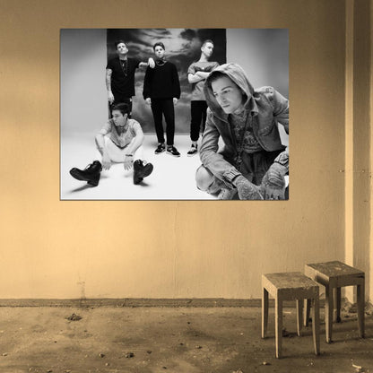 The Neighbourhood Dark Pop Band Music BW Art Wall Art Print Poster