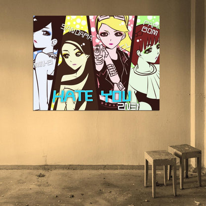 2NE1 Painting Art K-Pop Hip Hop Band Music Art Wall Art Print Poster