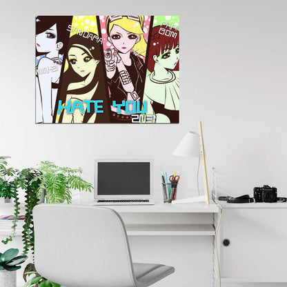 2NE1 Painting Art K-Pop Hip Hop Band Music Art Wall Art Print Poster