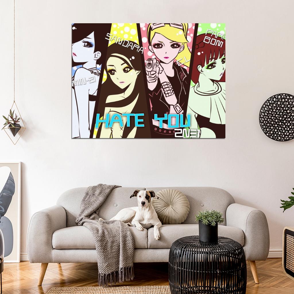 2NE1 Painting Art K-Pop Hip Hop Band Music Art Wall Art Print Poster