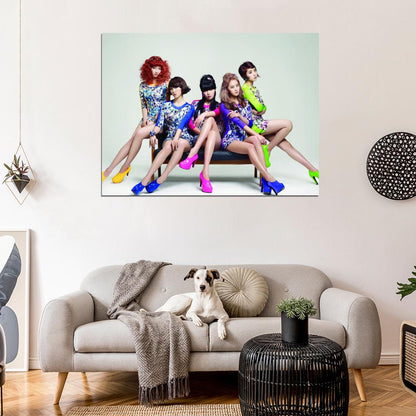 4Minute K-Pop Band Music Art Wall Art Print Poster
