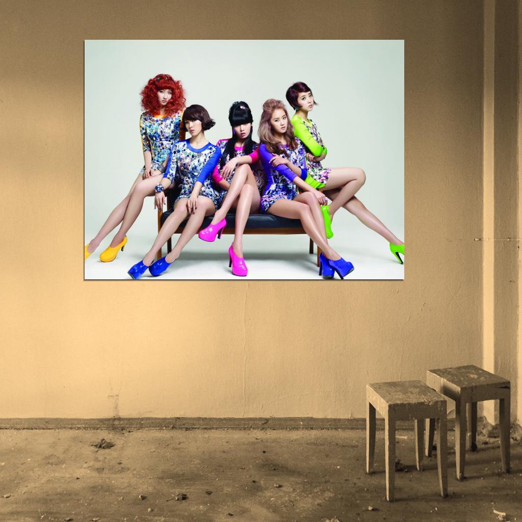 4Minute K-Pop Band Music Art Wall Art Print Poster