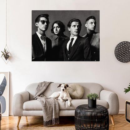 Arctic Monkeys Indie Rock Band Music BW Art Wall Art Print Poster