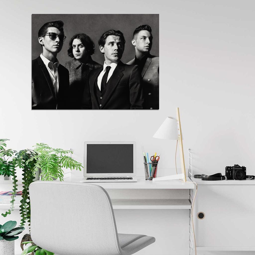 Arctic Monkeys Indie Rock Band Music BW Art Wall Art Print Poster