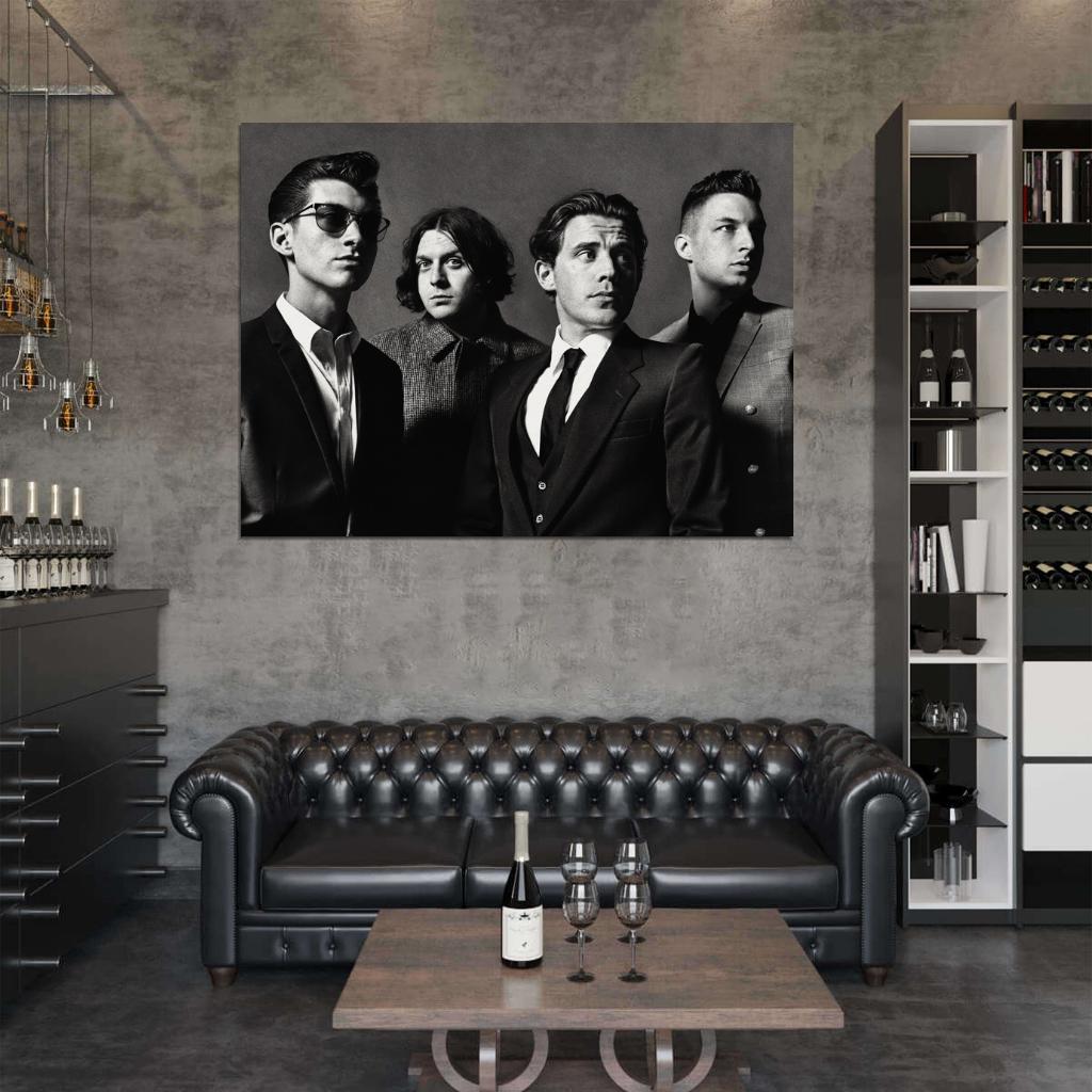 Arctic Monkeys Indie Rock Band Music BW Art Wall Art Print Poster
