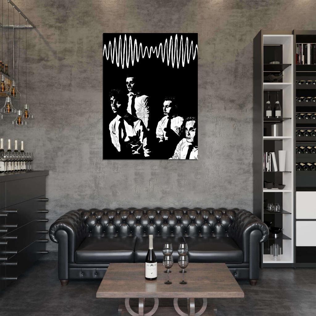 Arctic Monkeys Painting Art Indie Rock Band Music BW Art Wall Art Print Poster