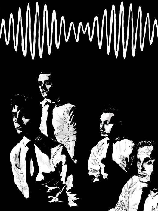 Arctic Monkeys Painting Art Indie Rock Band Music BW Art Wall Art Print Poster