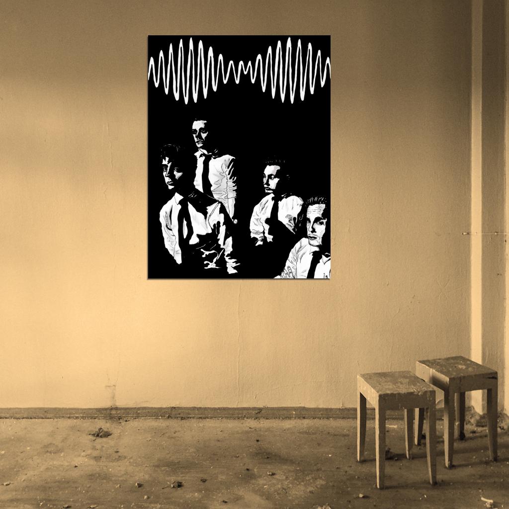 Arctic Monkeys Painting Art Indie Rock Band Music BW Art Wall Art Print Poster