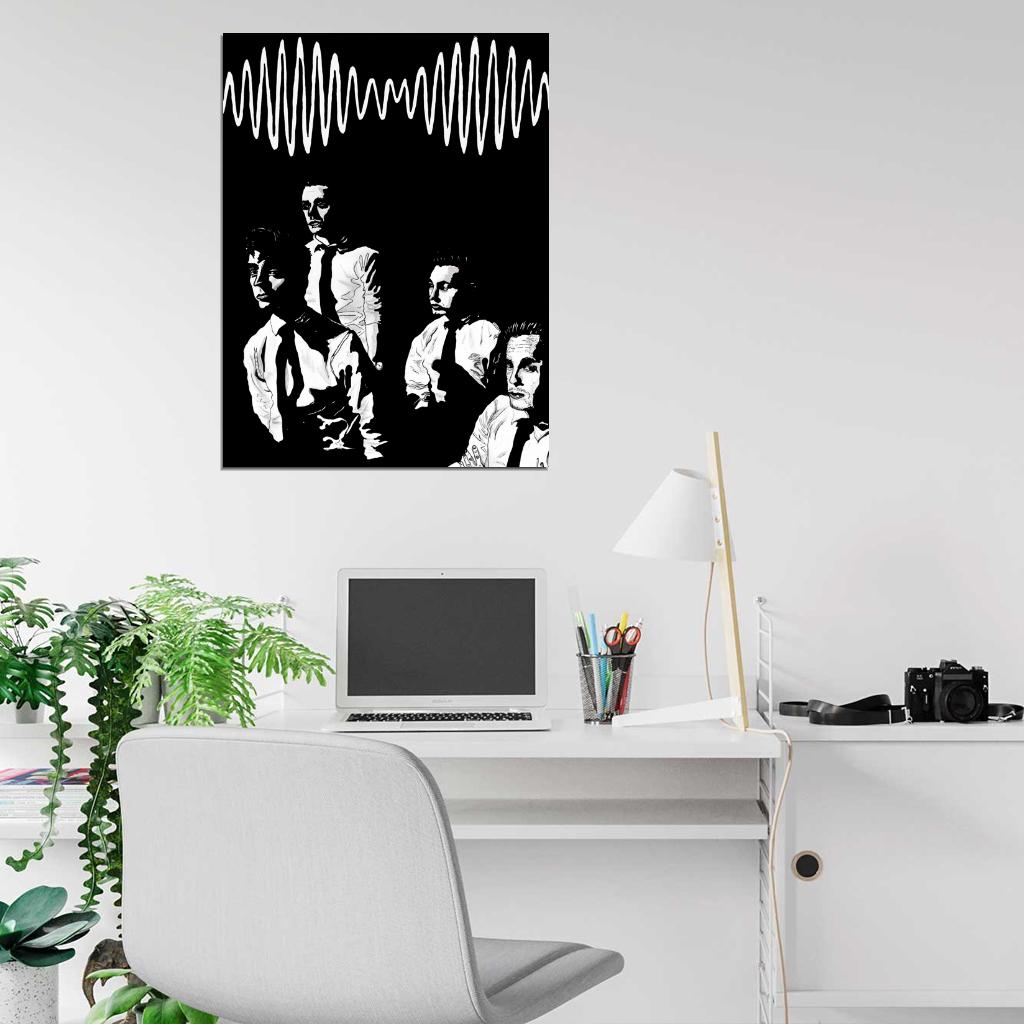 Arctic Monkeys Painting Art Indie Rock Band Music BW Art Wall Art Print Poster