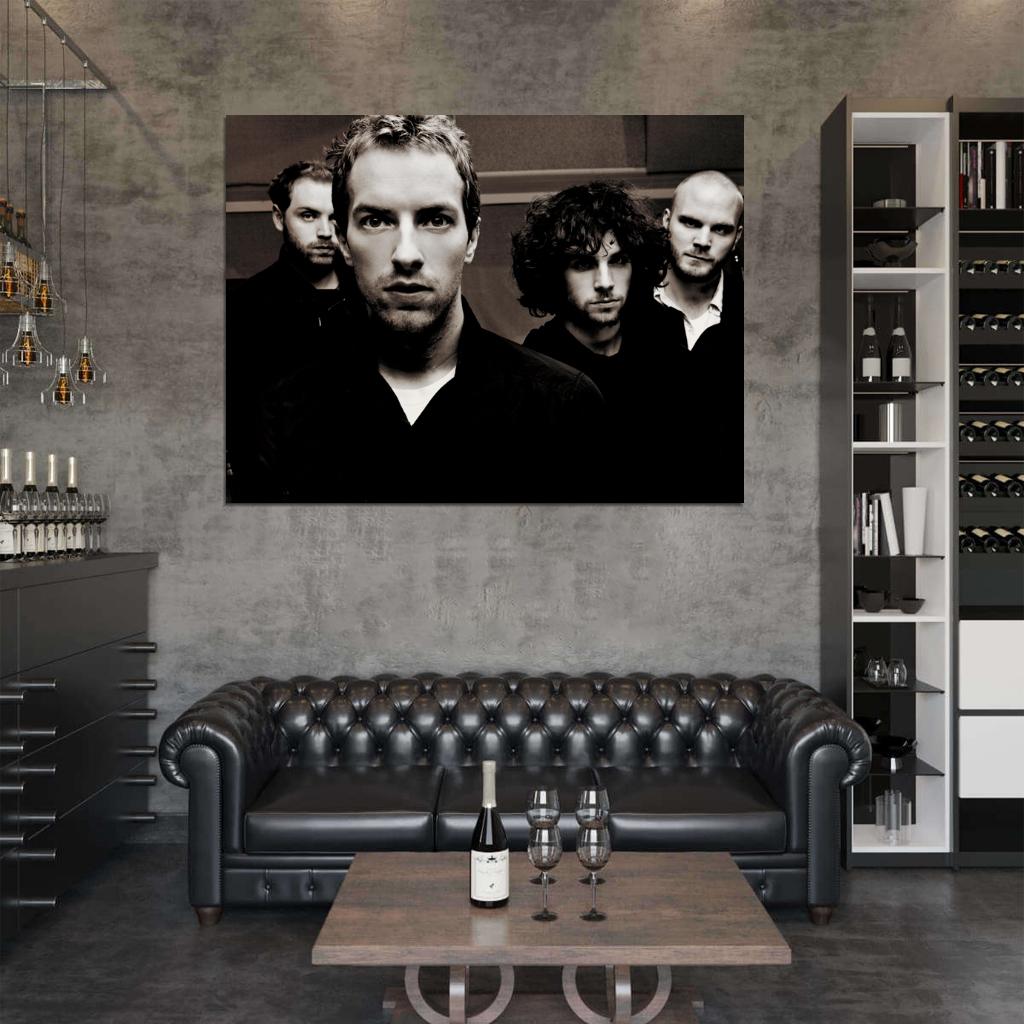 Coldplay Alternative Rock Band Music Sepia Art Wall Art Print Poster