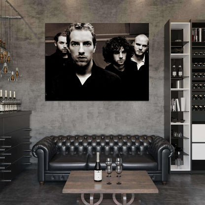 Coldplay Alternative Rock Band Music Sepia Art Wall Art Print Poster
