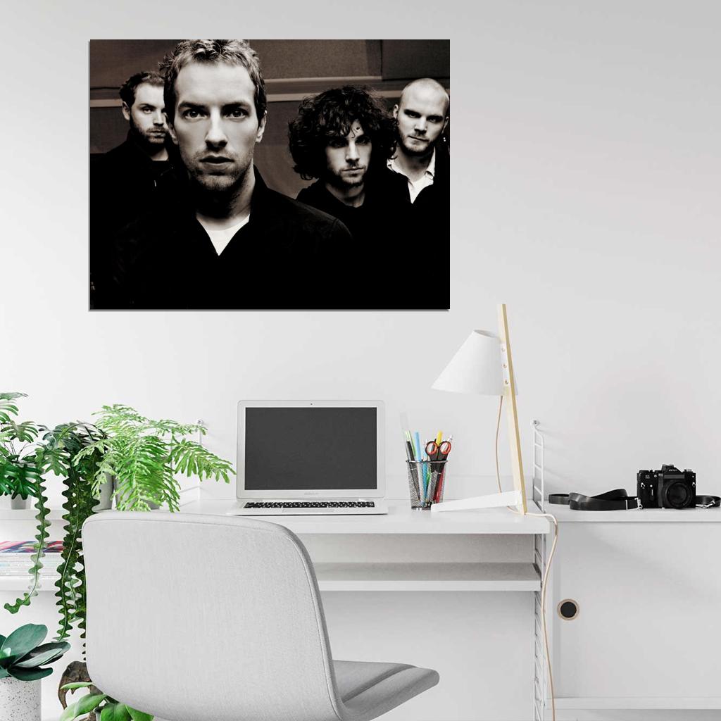 Coldplay Alternative Rock Band Music Sepia Art Wall Art Print Poster