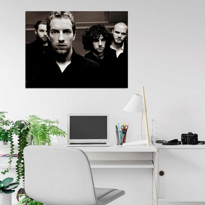 Coldplay Alternative Rock Band Music Sepia Art Wall Art Print Poster