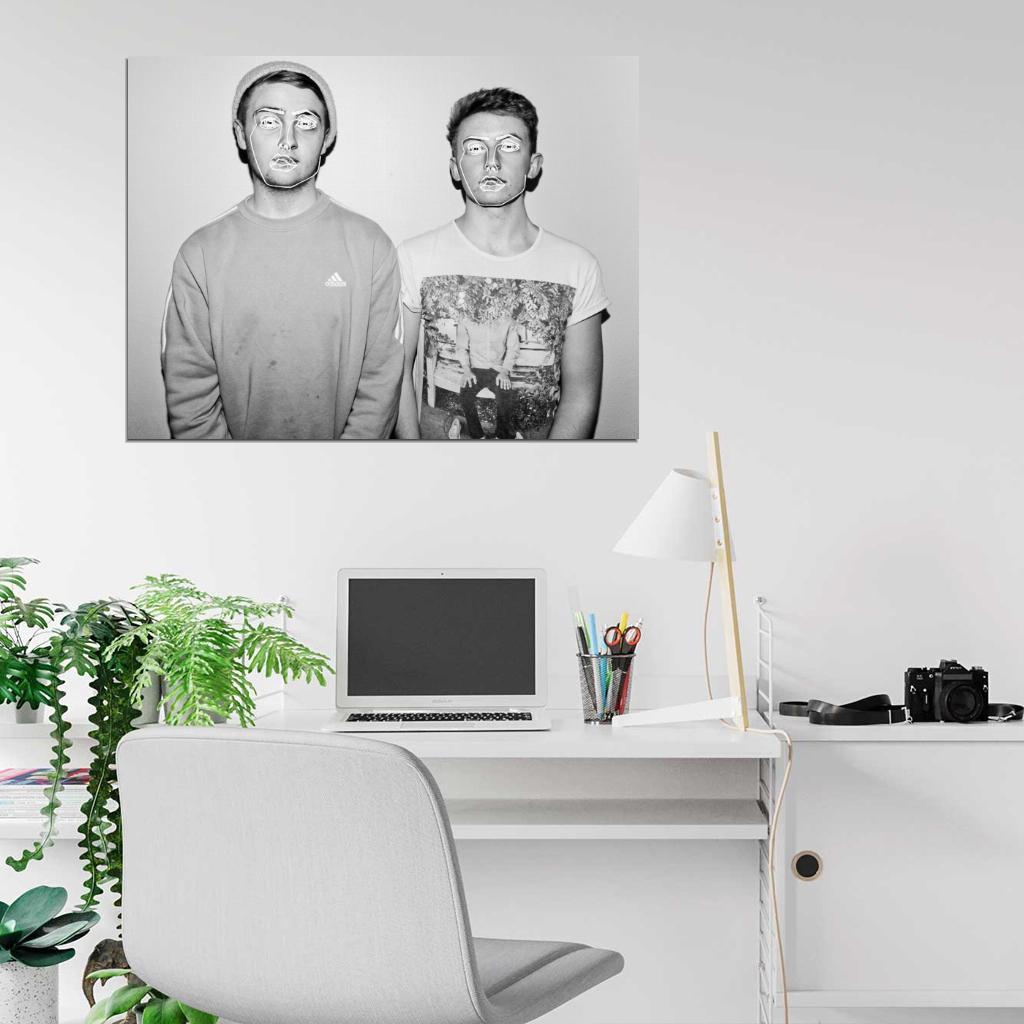 Disclosure Electronic Duo Music BW Art Wall Art Print Poster
