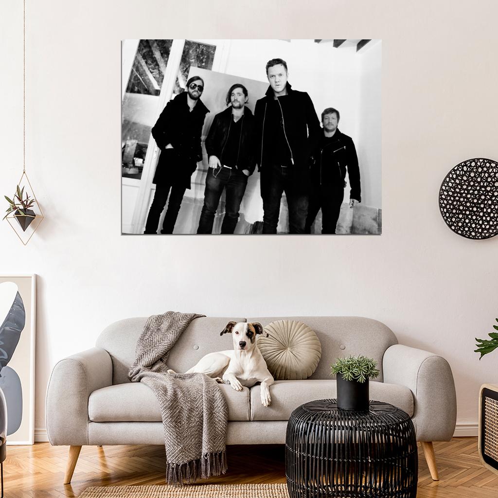 Imagine Dragons Indie Rock Band BW Music Art Wall Art Print Poster