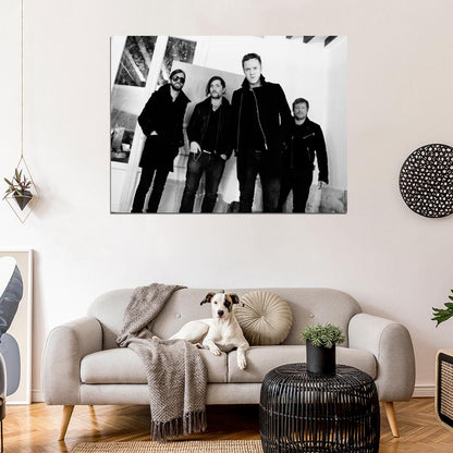 Imagine Dragons Indie Rock Band BW Music Art Wall Art Print Poster