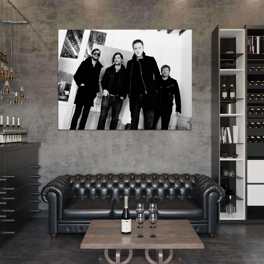 Imagine Dragons Indie Rock Band BW Music Art Wall Art Print Poster