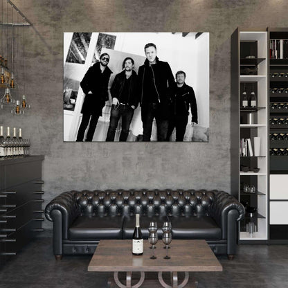 Imagine Dragons Indie Rock Band BW Music Art Wall Art Print Poster