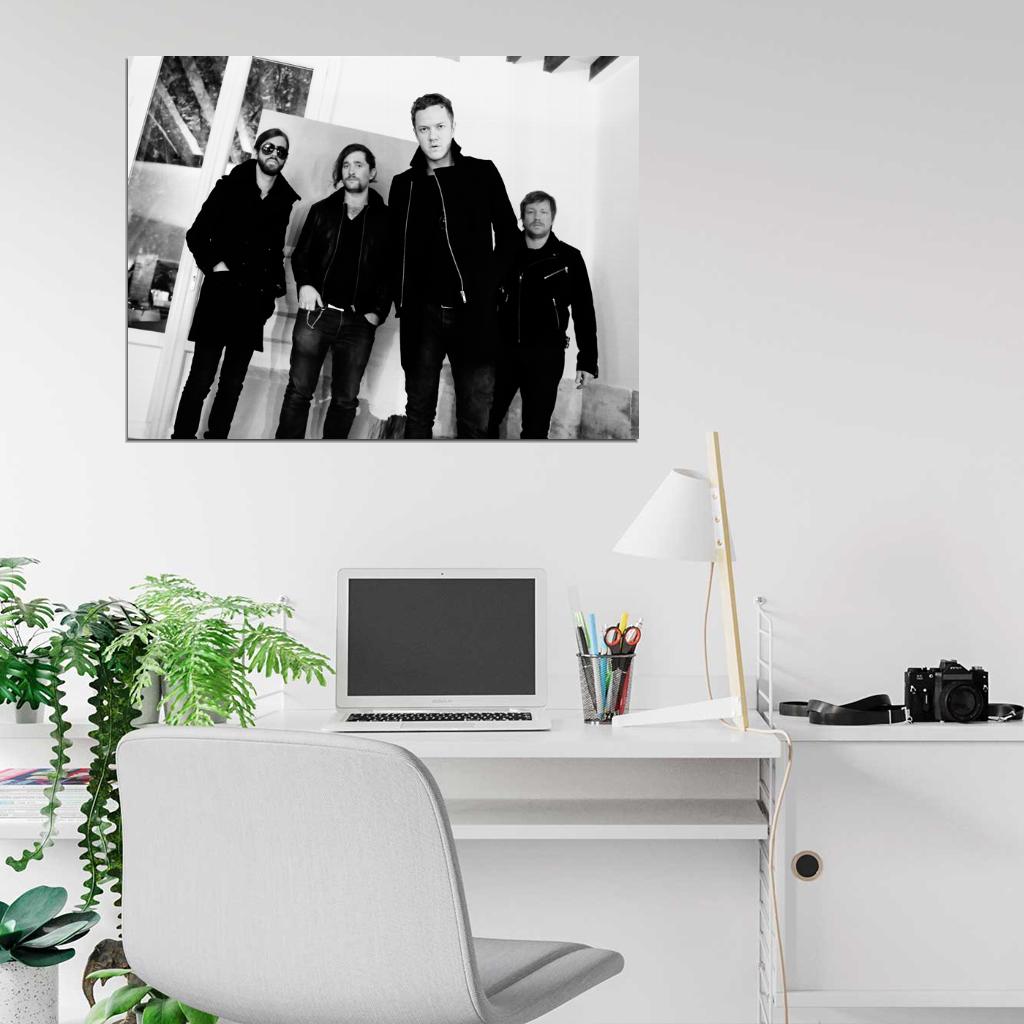 Imagine Dragons Indie Rock Band BW Music Art Wall Art Print Poster