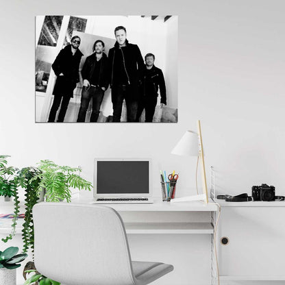 Imagine Dragons Indie Rock Band BW Music Art Wall Art Print Poster