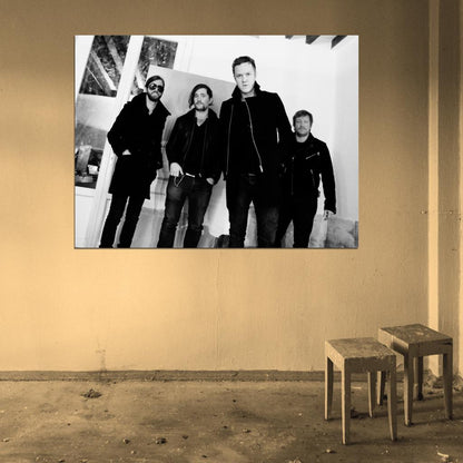 Imagine Dragons Indie Rock Band BW Music Art Wall Art Print Poster