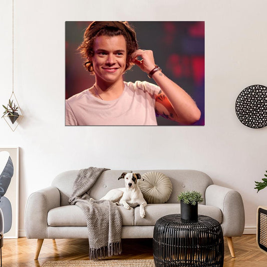 Harry Styles Portrait Tattoo Pop Singer Music Art Wall Art Print Poster