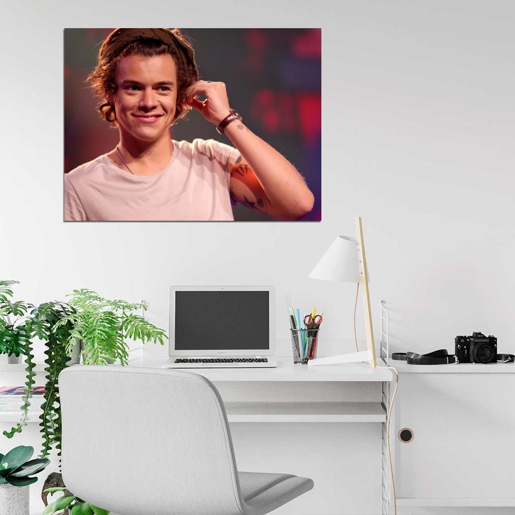 Harry Styles Portrait Tattoo Pop Singer Music Art Wall Art Print Poster