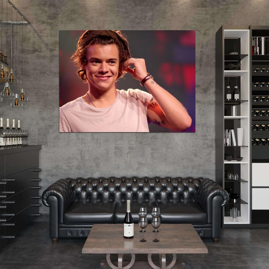 Harry Styles Portrait Tattoo Pop Singer Music Art Wall Art Print Poster