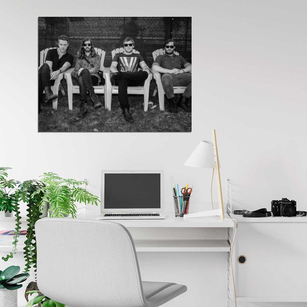 Imagine Dragons Indie Rock Band Music BW Art Wall Art Print Poster