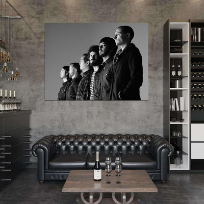 Linkin Park Rock Band Music BW Art Wall Art Print Poster