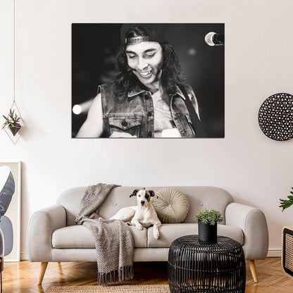 Pierce The Veil Vic Fuentes Hardcore Rock Band Music BW Art Wall Art Print Poster