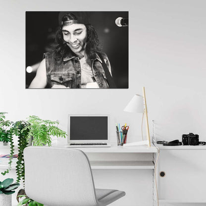 Pierce The Veil Vic Fuentes Hardcore Rock Band Music BW Art Wall Art Print Poster