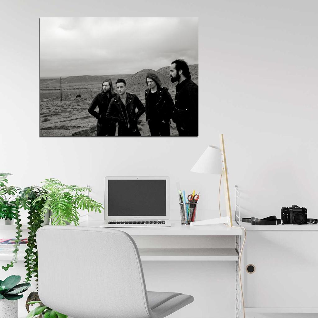 The Killers Indie Rock Band Music BW Art Wall Art Print Poster