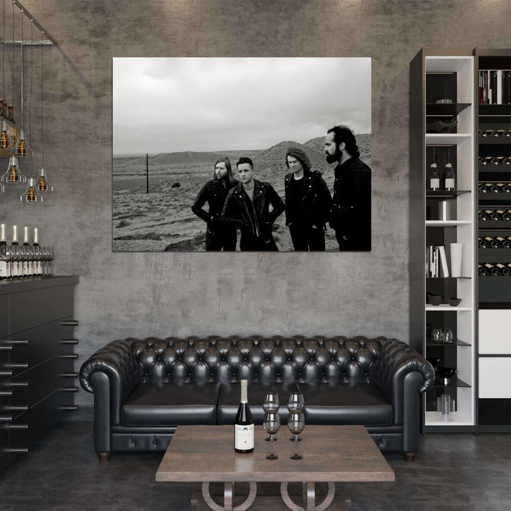 The Killers Indie Rock Band Music BW Art Wall Art Print Poster