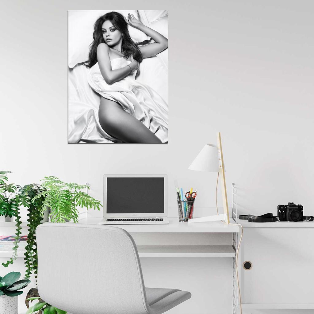Mila Kunis Hot Sexy Actress BW Art Wall Art Print Poster