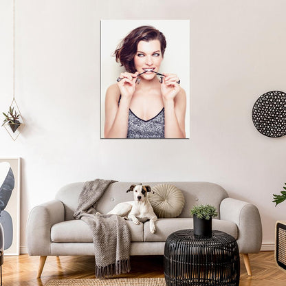 Milla Jovovich Smile Beauty Portrait Model Actress Art Wall Art Print Poster