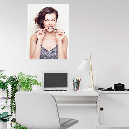 Milla Jovovich Smile Beauty Portrait Model Actress Art Wall Art Print Poster
