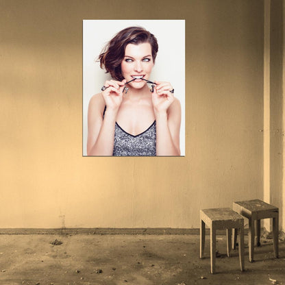 Milla Jovovich Smile Beauty Portrait Model Actress Art Wall Art Print Poster