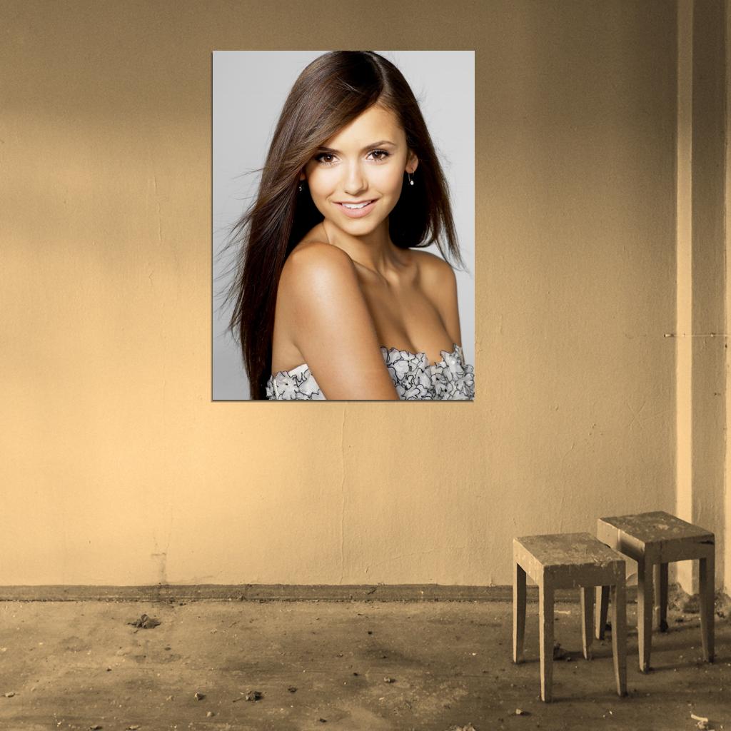 Nina Dobrev Cute Sexy Portrait Actress Art Wall Art Print Poster
