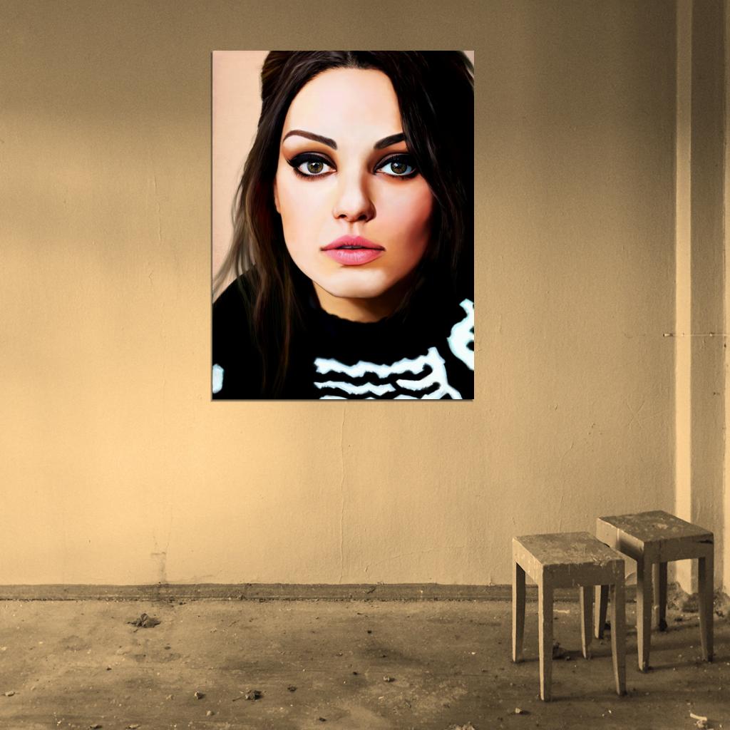 Mila Kunis Portrait Painting Actress Art Wall Art Print Poster