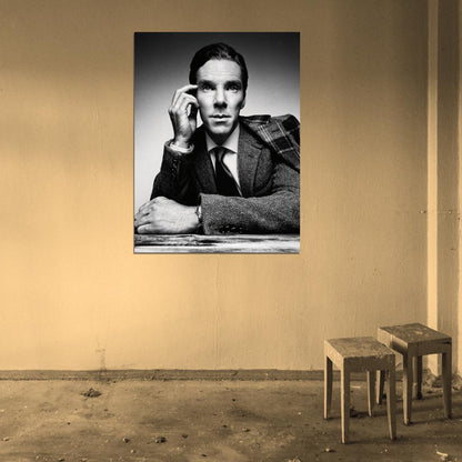 Benedict Cumberbatch Portrait Actor BW Art Wall Art Print Poster