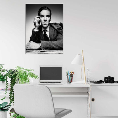 Benedict Cumberbatch Portrait Actor BW Art Wall Art Print Poster
