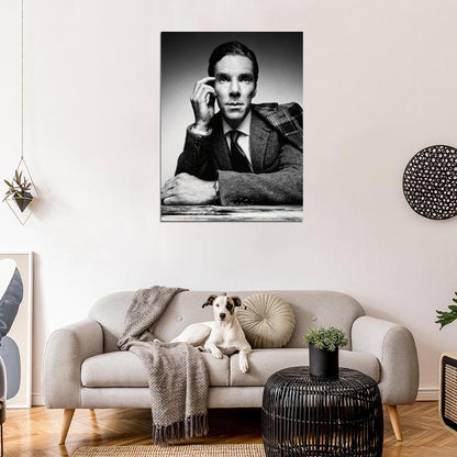 Benedict Cumberbatch Portrait Actor BW Art Wall Art Print Poster