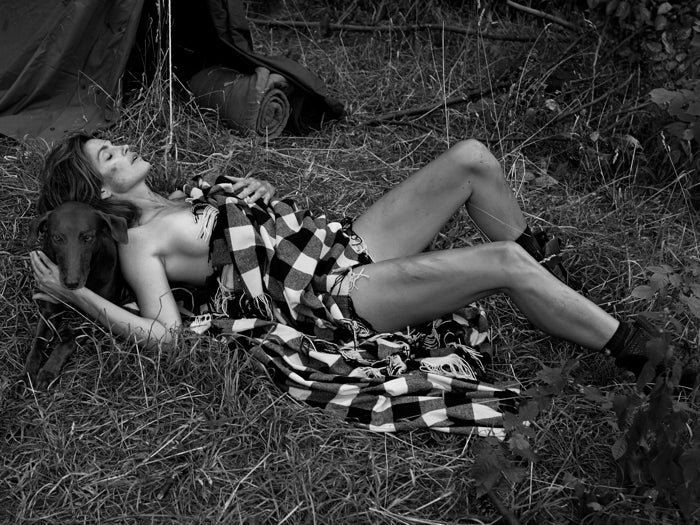 Cindy Crawford Sexy Hot Dog Model BW Art Wall Art Print Poster