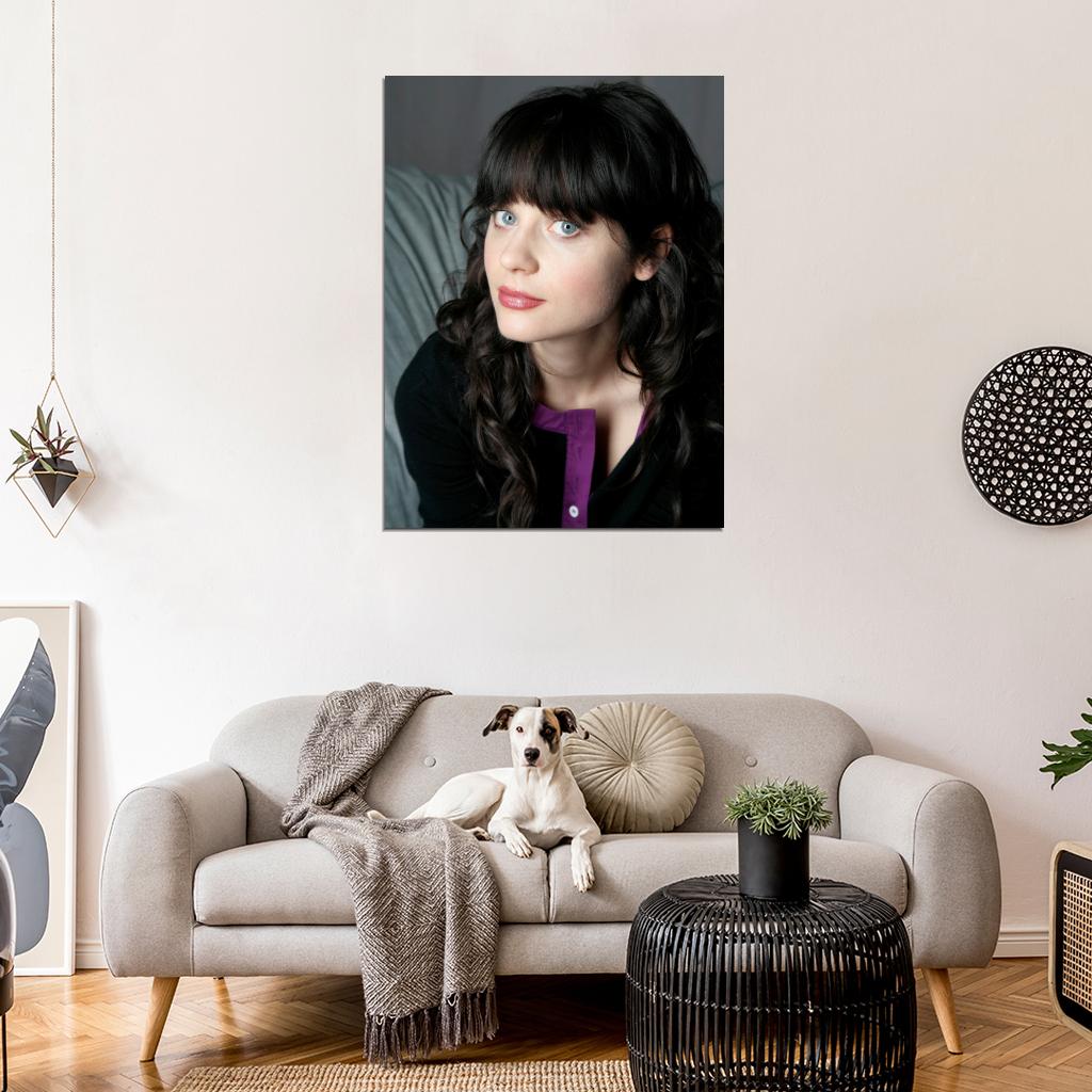 Zooey Deschanel Cute Portrait Actress Art Wall Art Print Poster