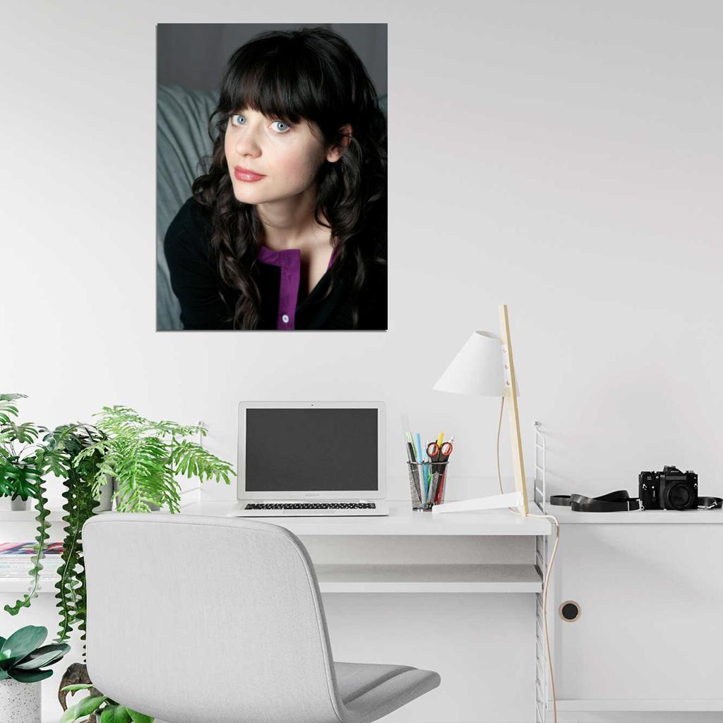 Zooey Deschanel Cute Portrait Actress Art Wall Art Print Poster
