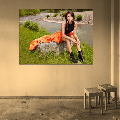 Nina Dobrev Actress Art Wall Art Print Poster